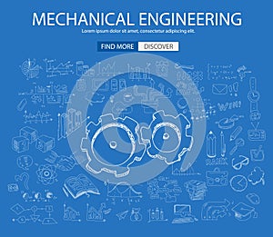 Mechanical Engineering concept with Doodle design style