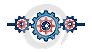 Mechanical Engineering Process Icon, Complex Systems Automation, vector design Generative AI