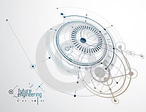 Mechanical engineering technology vector abstract background.