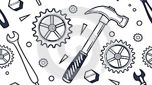 Mechanical Engineering Tools Seamless Pattern, vector design Generative AI