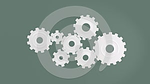 Mechanical gears 3d render - seamless looping animation