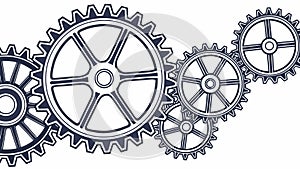 Mechanical Gears Border Frame Vector Design, vector design Generative AI