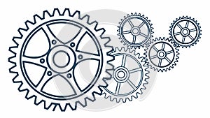 Mechanical Gears and Clockwork Vector Line Art, vector design Generative AI