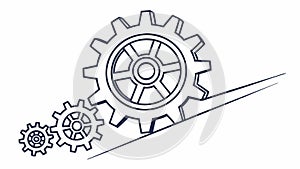 Mechanical Gears on Incline Problem Solving Concept, vector design Generative AI