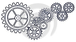 Mechanical Gears Interlocking: Precision, Engineering, and Motion, vector design Generative AI