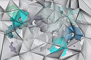 Mechanical graph on edge background