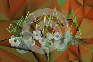 Mechanical graph on edge background