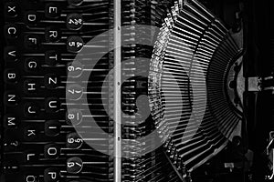 Mechanical hammers with alphabet for typing old typewriter