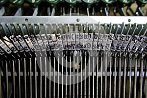 Mechanical hammers with alphabet for typing old typewriter