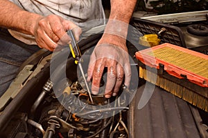 Mechanical hands working photo