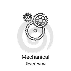 mechanical icon vector from bioengineering collection. Thin line mechanical outline icon vector illustration. Linear symbol for