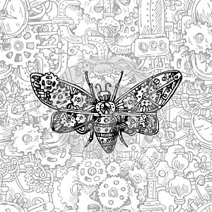 Mechanical insect. Hand drawn beautiful vector illustration