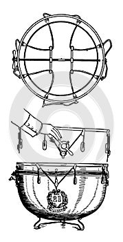 Mechanical Kettledrum, vintage illustration