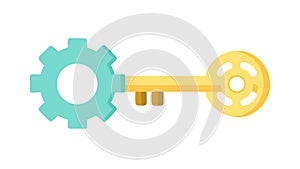 Mechanical Key Solution Icon for Engineering Access, vector design Generative AI