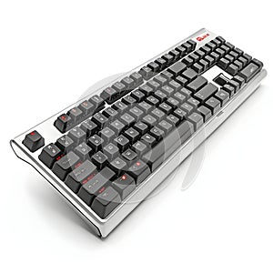 Mechanical keyboard icon 3D render isolated on white background
