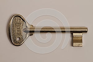 Mechanical lock switch. Key made of brass.