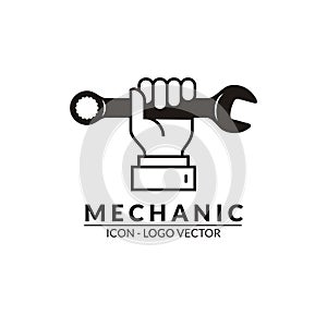 Mechanical logo and icons Vector photo