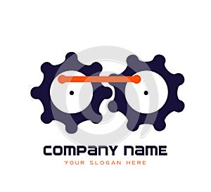 Mechanical logo Unique sport technology and networking vector logo template.