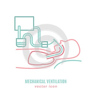 Mechanical lung ventilation icon