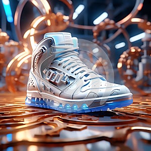 Mechanical Marvel: Futurist Sneakers Crafted with Gears, Wires, and PCB â€“ Hyper-Realistic and Stunning Design
