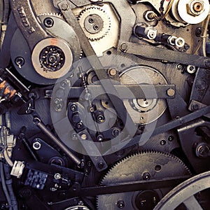 Mechanical parts of the machine engine