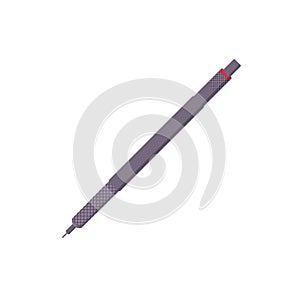 Mechanical Pen Flat Illustration. Clean Icon Design Element on Isolated White Background