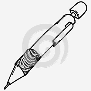 Mechanical pencil doodle vector icon. Drawing sketch illustration hand drawn line eps10