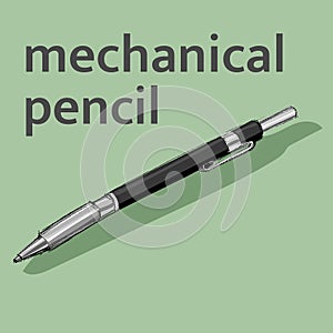 mechanical pencil drawing sketch on light green background