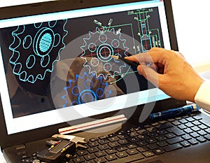 Mechanical piece design cad blueprint