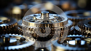 Mechanical Precision: Interconnected Gears in Close-up