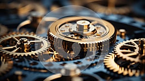 Mechanical Precision: Interconnected Gears in Close-up