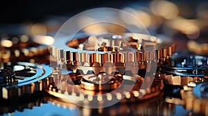 Mechanical Precision: Interconnected Gears in Close-up