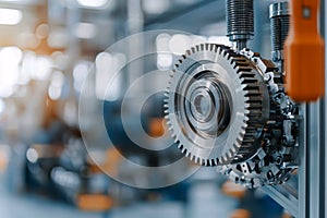 Mechanical properties of polymer gears in action, highlighting strength and versatility in applications, Generated AI photo