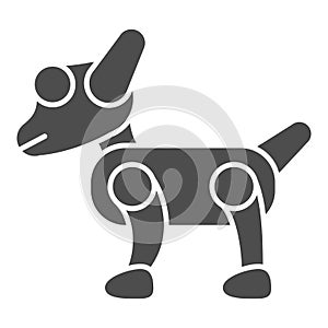 Mechanical robot dog solid icon, Robotization concept, artificial pet friend sign on white background, robotic dog icon