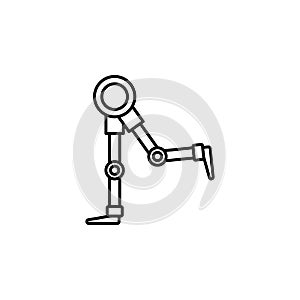 Mechanical robot legs of android hand drawn outline doodle icon. Biotechnology futuristic medicine concept. Vector sketch