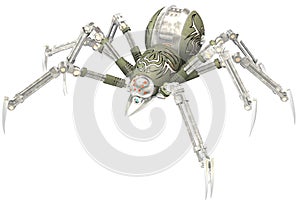 Mechanical Robot Steampunk Spider Isolated