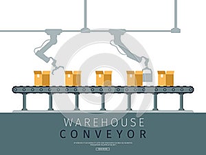 Mechanical Robotic Claw Warehouse Conveyor Banner