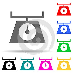 mechanical scales multi color style icon. Simple thin line, outline vector of web icons for ui and ux, website or mobile