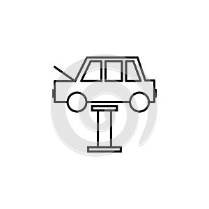 Mechanical, service, car outline icon. Can be used for web, logo, mobile app, UI, UX