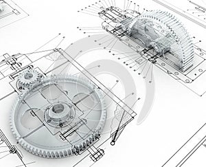 Mechanical sketch with gears