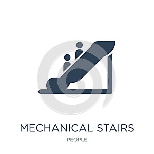 mechanical stairs icon in trendy design style. mechanical stairs icon isolated on white background. mechanical stairs vector icon