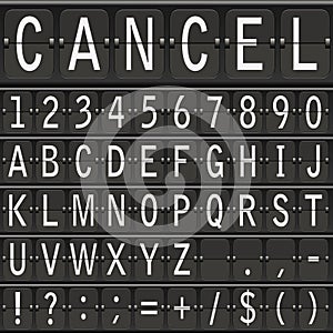 Mechanical timetable letters