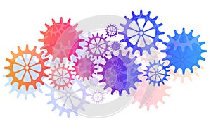 Mechanical Vector Background with Gears and Cogs.