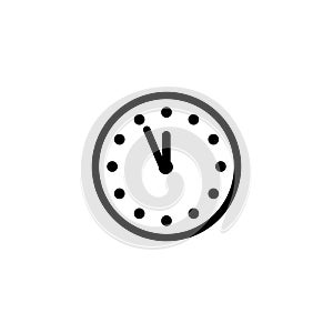 Mechanical Wall Clock, Watch Time. Flat Vector Icon illustration. Simple black symbol on white background. Mechanical Wall Clock,