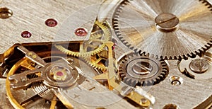 Mechanical watch close-up