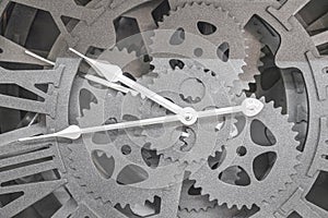 mechanical watch face close-up. movement of the wall clock