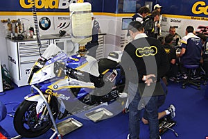 Mechanical working on BMW S1000 RR with BMW Motorrad GoldBet SBK Team Superbike WSBK