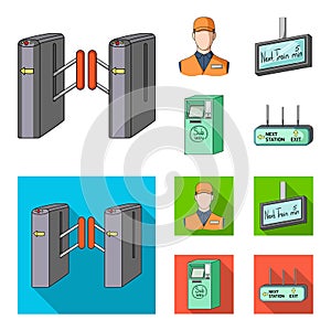 Mechanism,electric ,transport, and other web icon in cartoon,flat style. Pass, public, transportation, icons in set