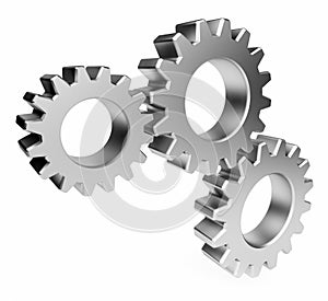 The mechanism. Gear 3d. Isolated