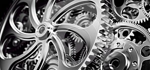 Mechanism, gears and cogs at work. Industrial machinery